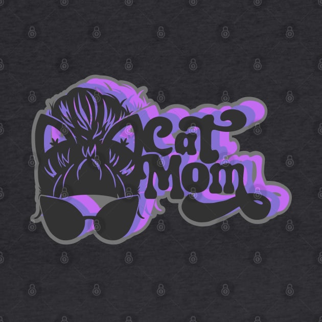 Retro Cool Cat Mom by ShadowCatCreationsCo